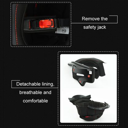KUQIBAO Motorcycle Dual Lens Anti-Fog Helmet With LED Light, Size: M(White) - Helmets by KUQIBAO | Online Shopping UK | buy2fix