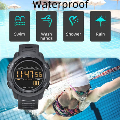 Calorie Pedometer Alarm Clock Waterproof Multifunctional Mountain Sports Shockproof Smartwatch(Gold) - LED Digital Watches by buy2fix | Online Shopping UK | buy2fix