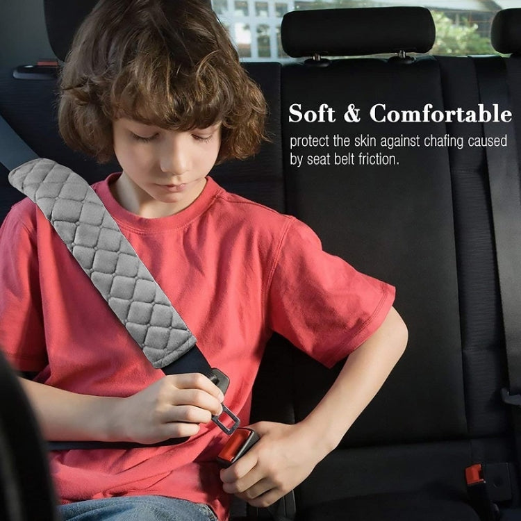 Car Seat Belt Protector Soft Extended Shoulder Pads, Color: Milky White Plush - Seat Belts & Padding by buy2fix | Online Shopping UK | buy2fix