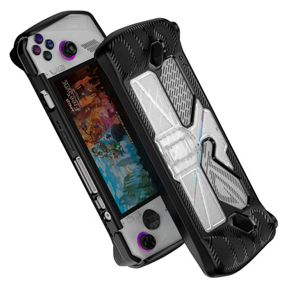 For ASUS Rog Ally Game Console PC+TPU Protective Case Cover With Bracket(Black+Transparent) - Accessories by buy2fix | Online Shopping UK | buy2fix