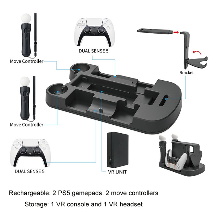 Iplay For PS5/Move/VR Multifunctional Storage Stand Charging Base(White) - Holder by iplay | Online Shopping UK | buy2fix