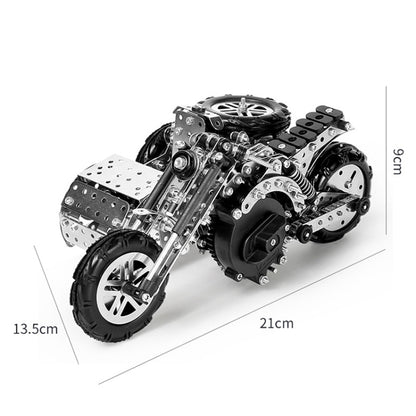 Side Tricycle Motorcycle High Difficulty Building Block Adults Handmade Assembly Power Strip Linkage Mechanical Toy Metal Assembly Model - Building Blocks by buy2fix | Online Shopping UK | buy2fix