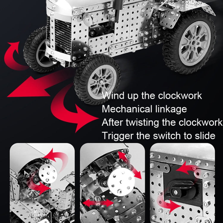 Side Tricycle Motorcycle High Difficulty Building Block Adults Handmade Assembly Power Strip Linkage Mechanical Toy Metal Assembly Model - Building Blocks by buy2fix | Online Shopping UK | buy2fix