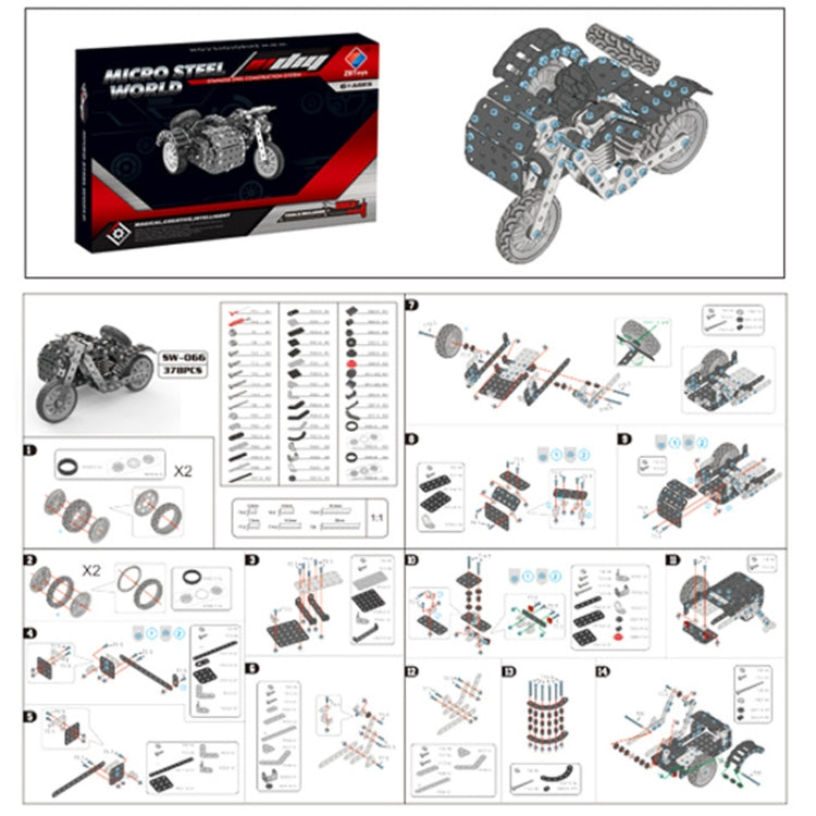 Metal Assembly Model Building Blocks Manual Assembly Retro Side Motorcycle Toy - Building Blocks by buy2fix | Online Shopping UK | buy2fix