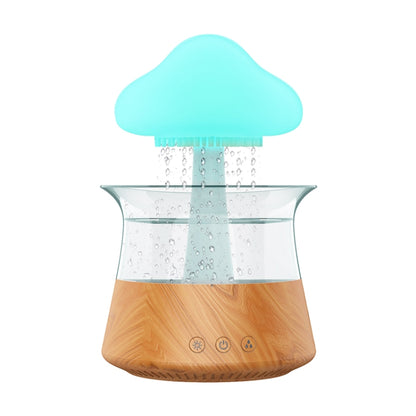 CH06 300ml Rain Humidifier Mushroom Cloud Colorful Night Lamp Aromatherapy Machine, Style: Without Remote Controller(Light Wood Grain) - Air Purifiers & Accessories by buy2fix | Online Shopping UK | buy2fix