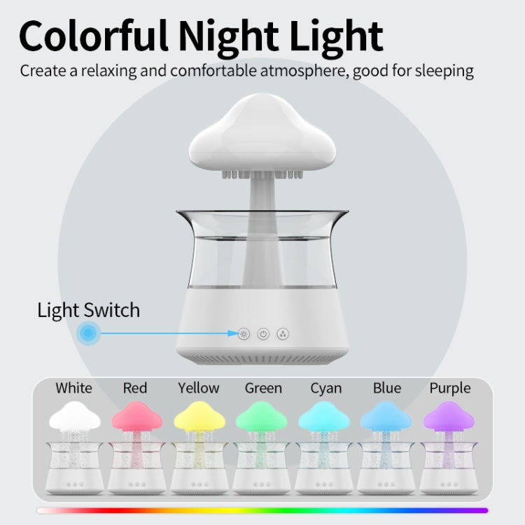 CH06 300ml Rain Humidifier Mushroom Cloud Colorful Night Lamp Aromatherapy Machine, Style: Without Remote Controller(Light Wood Grain) - Air Purifiers & Accessories by buy2fix | Online Shopping UK | buy2fix