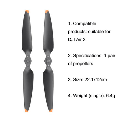 Original DJI Air 3 1pair Noise Reduction Propeller(Black) - DIY Propeller by DJI | Online Shopping UK | buy2fix