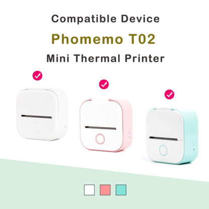 For Phomemo T02 3rolls Bluetooth Printer Thermal Paper Label Paper 50mmx3.5m 20 Years Black on Transparent Sticker - Printer Accessories by Phomemo | Online Shopping UK | buy2fix