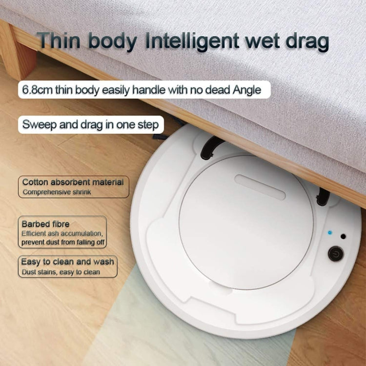3-in-1 1800pa Smart Cleaning Robot Rechargeable Auto Robotic Vacuum Dry Wet Mopping Cleaner(White) - Robot Vacuum Cleaner by buy2fix | Online Shopping UK | buy2fix