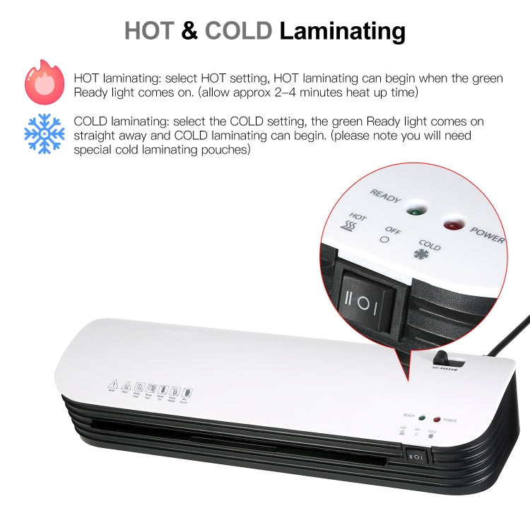 Osmile SL299 A4 Laminator Cold Hot Lamination Photo File Laminating Machine(US Plug) - Photo Film Covering Machine by Osmile | Online Shopping UK | buy2fix