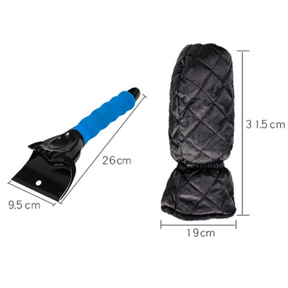 Vehicle Mounted Snow Shovel De-Icer Cleaning Tool, Color: Black+Gloves - Ice Scraper by buy2fix | Online Shopping UK | buy2fix