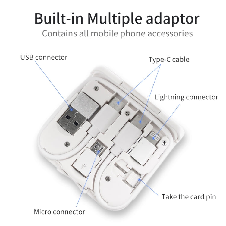 10-in-1 Magnetic Wireless Folding Charger With Data Cable Adapter Storage box(White) - Wireless Charger by buy2fix | Online Shopping UK | buy2fix