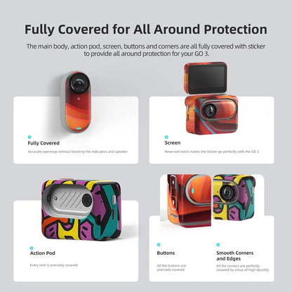 For Insta360 GO 3 AMagisn Body Sticker Protective Film Action Camera Accessories, Style: Carbon Fiber - Protective Film & Stickers by aMagisn | Online Shopping UK | buy2fix
