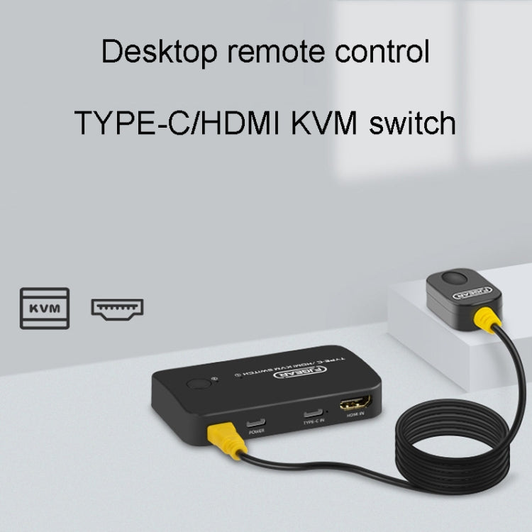 FJGEAR FJ-TYH201 Type-C / HDMI KVM Switch With Desktop Controller - Switch by FJGEAR | Online Shopping UK | buy2fix