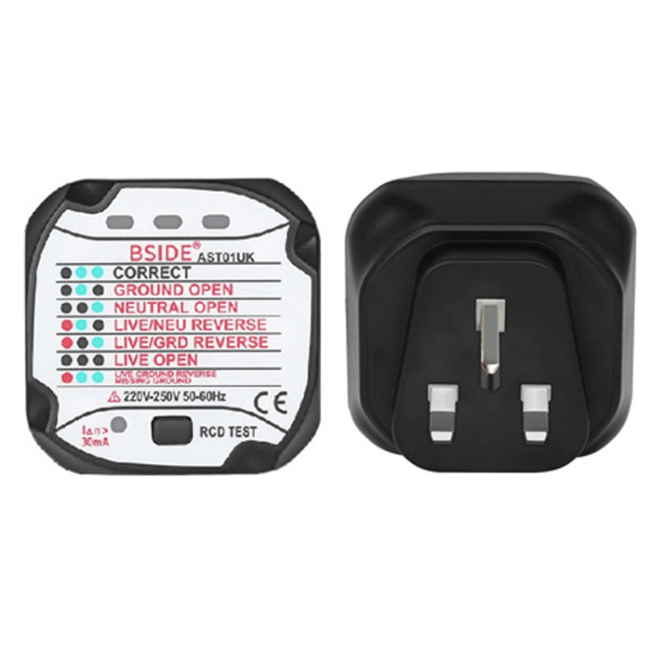 BSIDE AST01 Plug Power Tester Electrical Socket Detector UK Plug - Current & Voltage Tester by BSIDE | Online Shopping UK | buy2fix