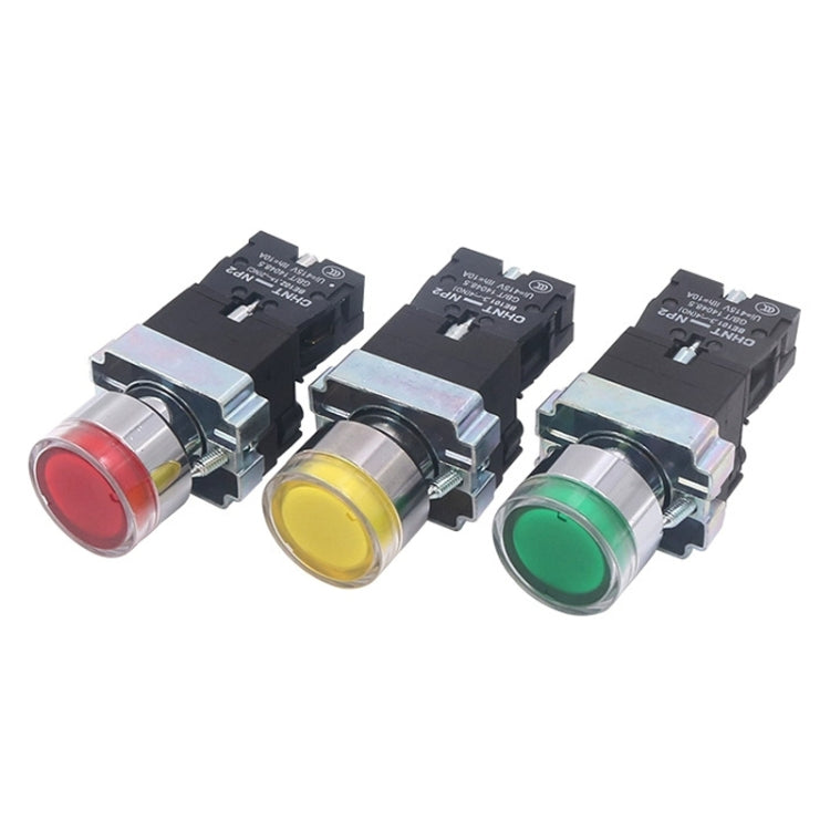 CHINT NP2-BW3561/24V 1 NO Pushbutton Switches With LED Light Silver Alloy Contact Push Button - Car Switches by CHINT | Online Shopping UK | buy2fix