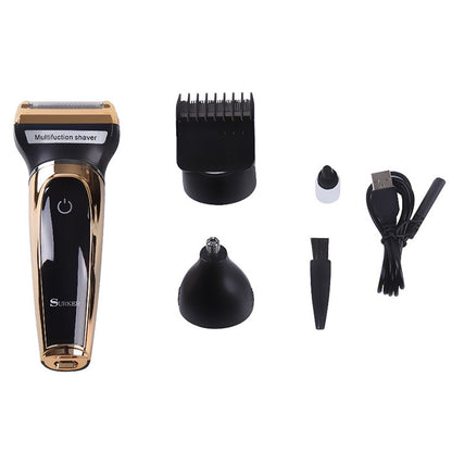 Surker SK-903 Three-in-one LCD Digital Display USB Charging Electric Shaver / Hair Clipper / Nose Hair(Black) - Hair Trimmer by buy2fix | Online Shopping UK | buy2fix