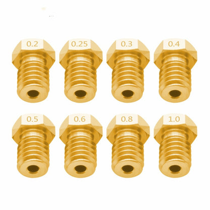 8 PCS Bugatti 3D Printer Accessories E3D-V5 V6 Nozzle M6 Thread Consumables Hot Nozzle, Size:1.75/0.6mm - Consumer Electronics by buy2fix | Online Shopping UK | buy2fix