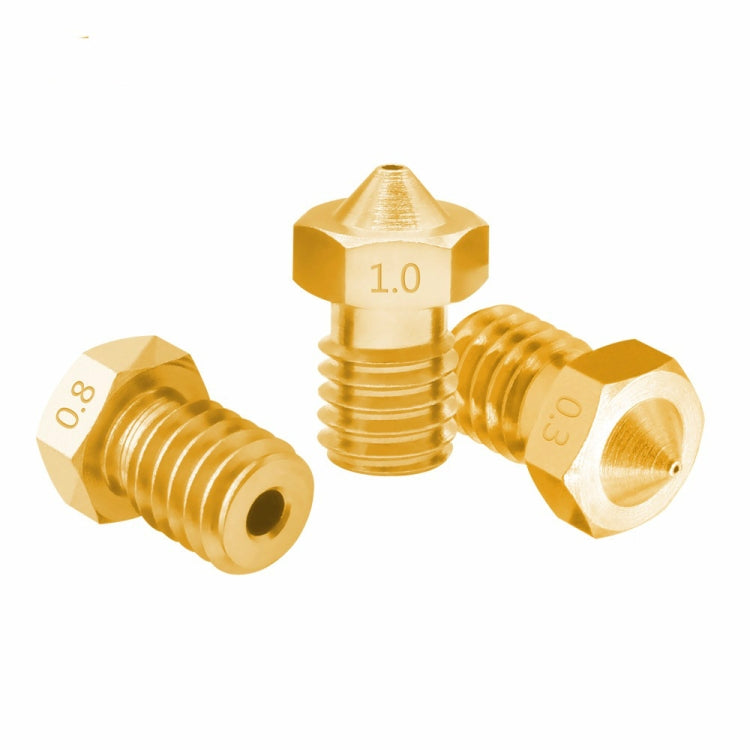 8 PCS Bugatti 3D Printer Accessories E3D-V5 V6 Nozzle M6 Thread Consumables Hot Nozzle, Size:1.75/0.6mm - Consumer Electronics by buy2fix | Online Shopping UK | buy2fix