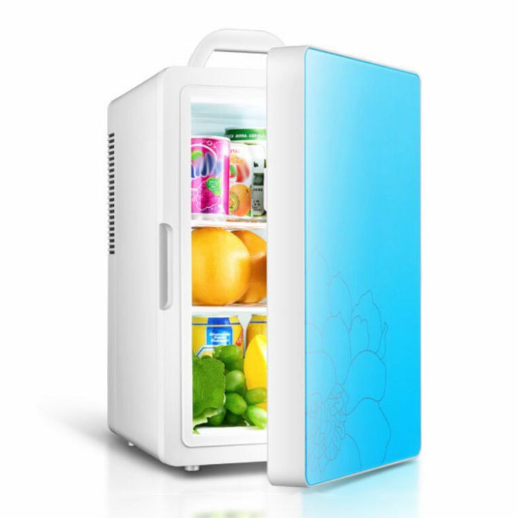 Cabinet Type Car Home Dual-purpose 16-liter Hot and Cold Small Refrigerator, Style:Dual-core Blue Door(CN Plug) - Home & Garden by buy2fix | Online Shopping UK | buy2fix