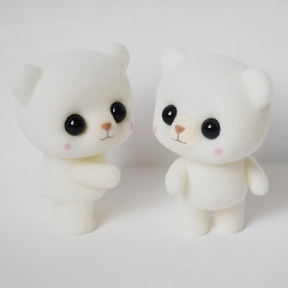 Little Cute PVC Flocking Animal Bear Dolls Creative Gift Kids Toy, Size: 5.5*3.8*6.3cm(White) - Soft Toys by buy2fix | Online Shopping UK | buy2fix