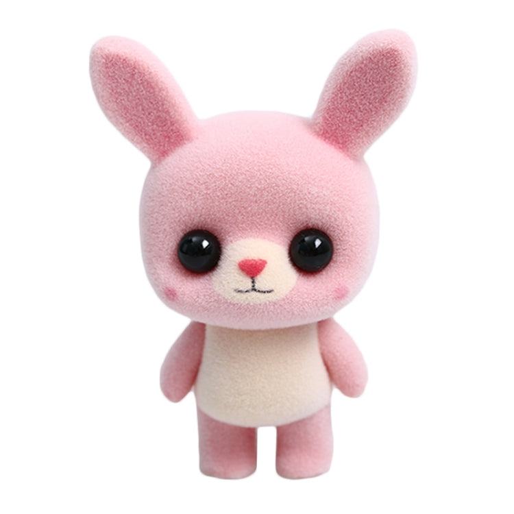 Little Cute PVC Flocking Animal Rabbit Dolls Creative Gift Kids Toy, Size: 5.5*3.5*7.7cm(Pink) - Soft Toys by buy2fix | Online Shopping UK | buy2fix