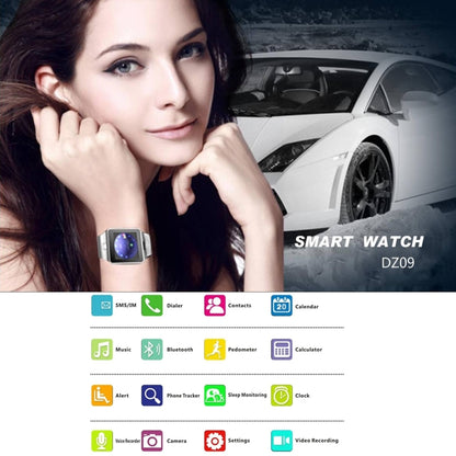 DZ09 1.56 inch Screen Bluetooth 3.0 Android 4.1 OS Above Smart Watch Phone with Bluetooth Call & Call Reminder & Sleep Monitor & Pedometer & Sedentary Reminder & Calendar & SMS & Audio and Video Player & Anti-loss Function(White) - Smart Watches by buy2fix | Online Shopping UK | buy2fix