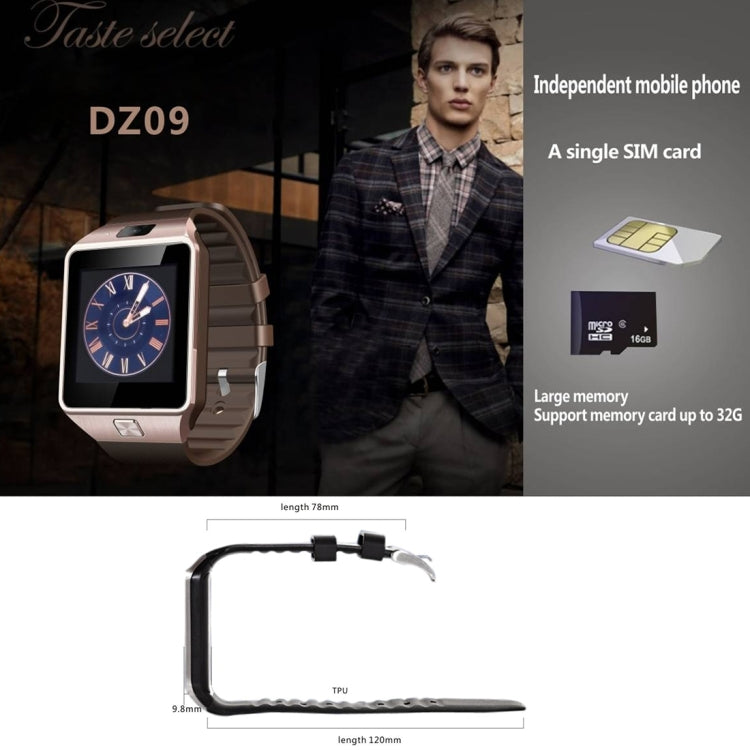 DZ09 1.56 inch Screen Bluetooth 3.0 Android 4.1 OS Above Smart Watch Phone with Bluetooth Call & Call Reminder & Sleep Monitor & Pedometer & Sedentary Reminder & Calendar & SMS & Audio and Video Player & Anti-loss Function(White) - Smart Watches by buy2fix | Online Shopping UK | buy2fix