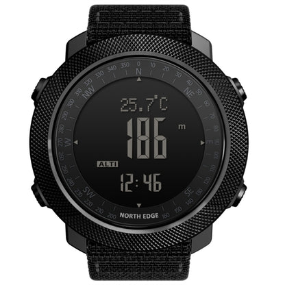 NORTH EDGE Multi-function Waterproof Outdoor Sports Electronic Smart Watch, Support Humidity Measurement / Weather Forecast / Speed Measurement, Style: Nylon Strap(Black) - Outdoor & Sports by NORTH EDGE | Online Shopping UK | buy2fix