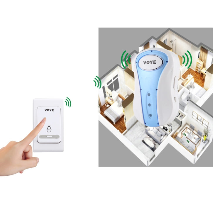 VOYE V008B Home Music Remote Control Wireless Doorbell with 38 Polyphony Sounds, US Plug (White) - Wireless Doorbell by VOYE | Online Shopping UK | buy2fix