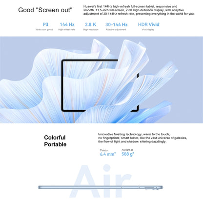 HUAWEI MatePad Air 11.5 inch WIFI DBY2-W00 8GB+128GB, HarmonyOS 3.1 Qualcomm Snapdragon 888 Octa Core, Support Dual WiFi / BT / GPS, Not Support Google Play(White) - Huawei by Huawei | Online Shopping UK | buy2fix