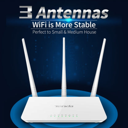 Tenda F3 Wireless 2.4GHz 300Mbps WiFi Router with 3*5dBi External Antennas(White) - Wireless Routers by Tenda | Online Shopping UK | buy2fix