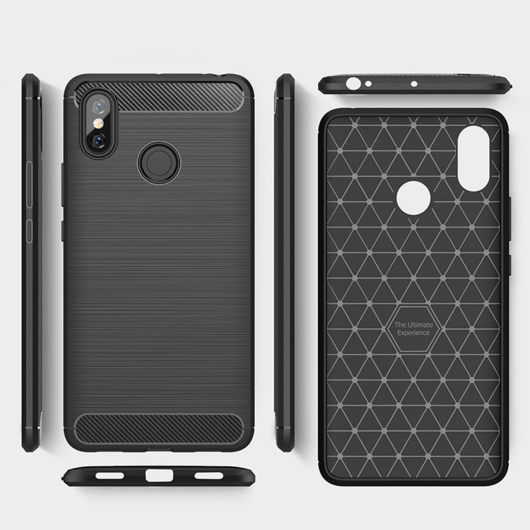 Brushed Texture Carbon Fiber Shockproof TPU Case for Xiaomi Mi Max 3(Black) - Xiaomi Cases by buy2fix | Online Shopping UK | buy2fix