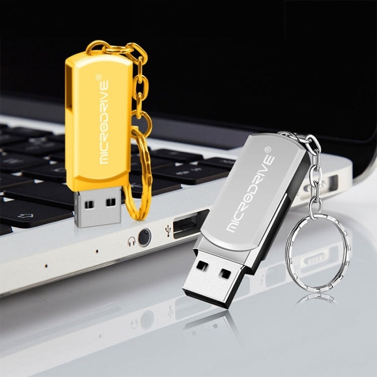 MicroDrive 64GB USB 2.0 Creative Personality Metal U Disk with Keychain (Gold) - USB Flash Drives by MicroDrive | Online Shopping UK | buy2fix