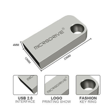 MicroDrive 16GB USB 2.0 Mini Semi-circular Metal U Disk - USB Flash Drives by MicroDrive | Online Shopping UK | buy2fix