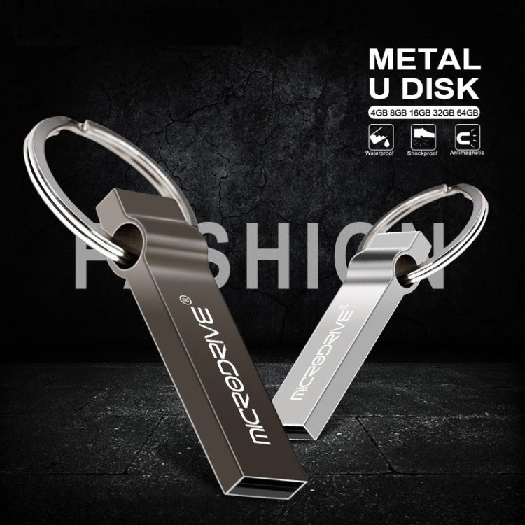 MicroDrive 16GB USB 2.0 Metal Keychain U Disk (Black) - USB Flash Drives by MicroDrive | Online Shopping UK | buy2fix