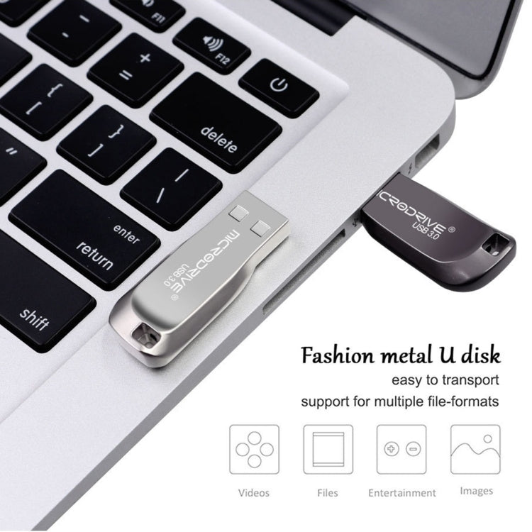 MicroDrive 64GB USB 3.0 Fashion High Speed Metal Rotating U Disk (Grey) - USB Flash Drives by MicroDrive | Online Shopping UK | buy2fix