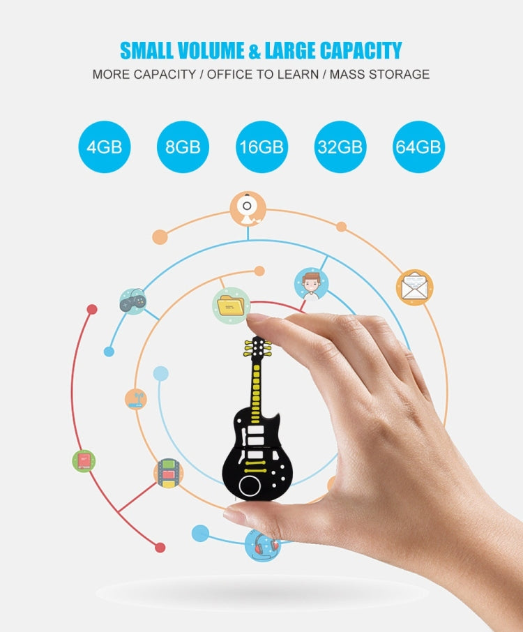 MicroDrive 16GB USB 2.0 Triangle Guitar U Disk - USB Flash Drives by MicroDrive | Online Shopping UK | buy2fix