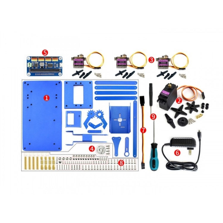 Waveshare 4-DOF Metal Robot Arm Kit for micro:bit, Support Bluetooth, US Plug - Modules Expansions Accessories by Waveshare | Online Shopping UK | buy2fix